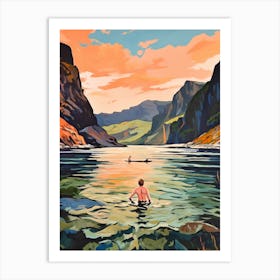 Wild Swimming At Loch Maree Scotland 1 Art Print