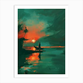 Sunset At The Beach 38 Art Print