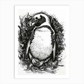 African Penguin Sleeping In A Cozy Pile 1 Art Print