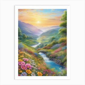 Sunset In The Valley 1 Art Print