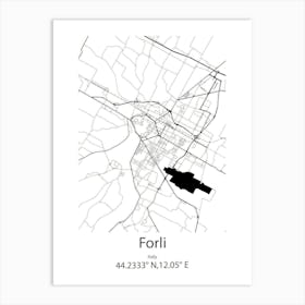 Forli,Italy Minimalist Map Art Print