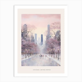 Dreamy Winter Painting Poster Chicago Usa 4 Art Print