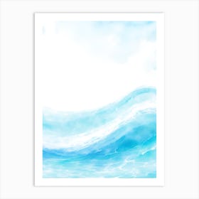 Blue Ocean Wave Watercolor Vertical Composition 149 Art Print