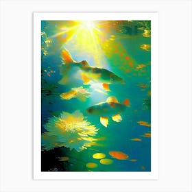 Koromo Koi Fish Monet Style Classic Painting Art Print