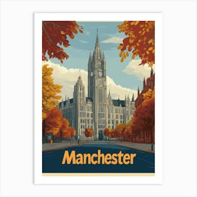 Aihrgdesign A Vintage Travel Poster Of Manchester Featuring T 8ce12d4b 4085 44eb 96b2 E56d829688d4 3 Art Print