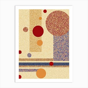 illustration featuring large and small circles 6 Art Print