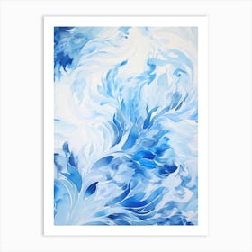 Blue And White Abstract Painting 2 Art Print