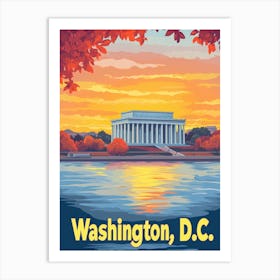 Aihrgdesign A Retro Travel Poster For Washington DC 2 Art Print