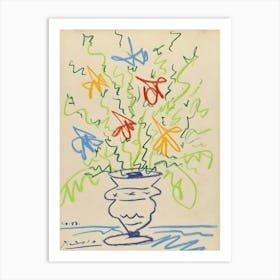 Flowers In A Vase by Picasso Art Print