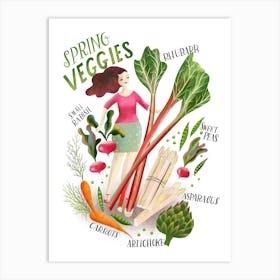 Spring Veggies Chart Art Print