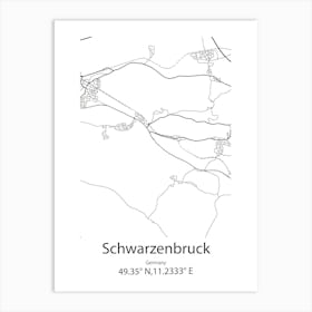 Schwarzenbruck,Germany Minimalist Map Art Print