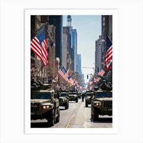 A Veterans Day Parade In The Heart Of An American City Jubilant Faces Lining The Sidewalks As Milit (2) Art Print