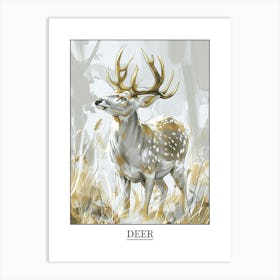 Deer Precisionist Illustration 4 Poster Art Print