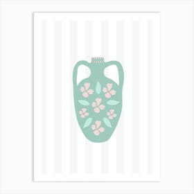 Jug With Pink Flowers Art Print