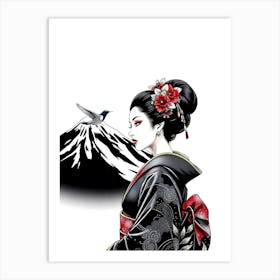 Geisha Woman Art Print