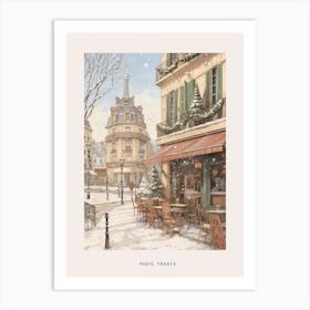 Vintage Winter Poster Paris France 3 Art Print