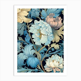 Wallpaper With Flowers Art Print