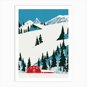 Snowshoe, Usa Midcentury Vintage Skiing Poster Art Print
