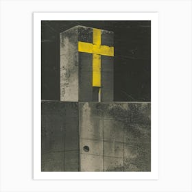 Cross On A Wall Art Print