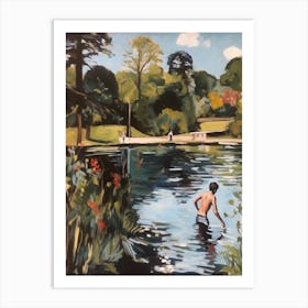 Wild Swimming At Hampstead Heath London 1 Art Print