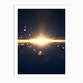 Abstract Golden Rays Art Print