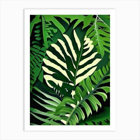 Flat Leaf Fern Vibrant Art Print