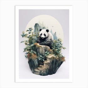 Panda Art Sculpting Watercolour 4 Art Print