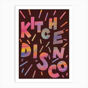 Red & Rainbow Kitchen Disco Art Print