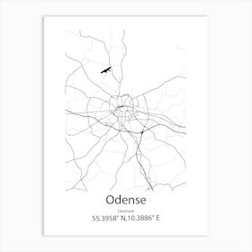 Odense,Denmark Minimalist Map Poster