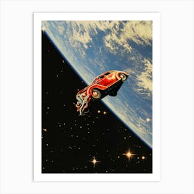 Car In Space Art Print
