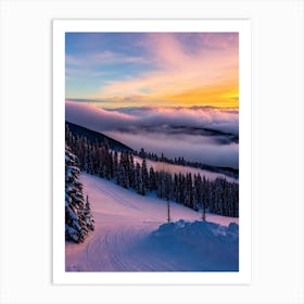 Rusutsu, Japan Sunrise Skiing Poster Art Print