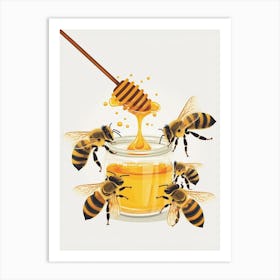 Halictidae Bee Storybook Illustration 11 Art Print