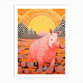 Rhino In The Mountains 3 Art Print