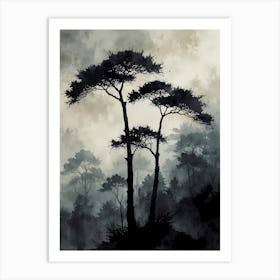 Trees In The Mist 1 Art Print