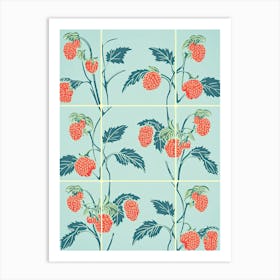 Raspberries Illustration 3 Art Print