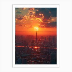 Sunset In Tokyo 7 Art Print