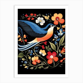 Folk Bird Illustration Barn Swallow 4 Art Print