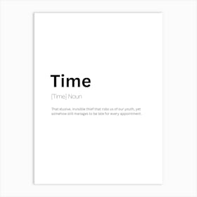 Time Definition Meaning Art Print