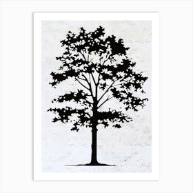 Poplar Tree Simple Geometric Nature Stencil 2 Art Print