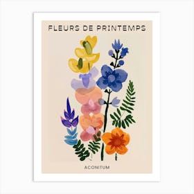 Spring Floral French Poster  Aconitum 2 Art Print