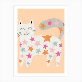 Cat With Stars Art Print