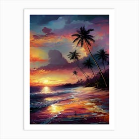 Sunset At The Beach 29 Art Print