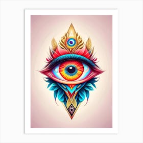 Pineal Gland, Symbol, Third Eye Tattoo 6 Art Print