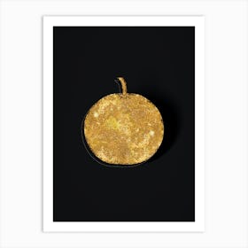 Vintage Adam's Apple Botanical in Gold on Black n.0227 Art Print