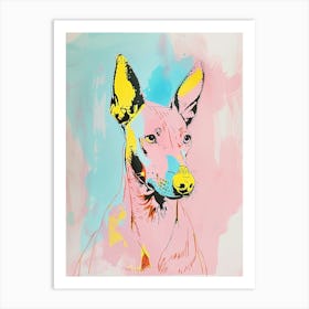 Pastel German Pinscher Dog Pastel Line Illustration  1 Art Print