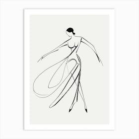 Line Art Woman Body 16 Art Print