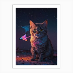 Cat With A Star Art Print