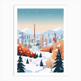 Retro Winter Illustration Vancouver Canada Art Print