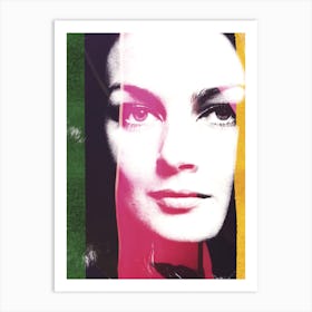 Vintage Female Portrait With Multicolour Art Print