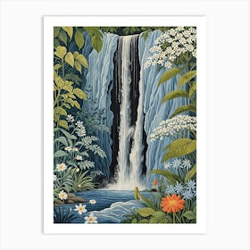 Blue Waterfall In The Jungle Art Print